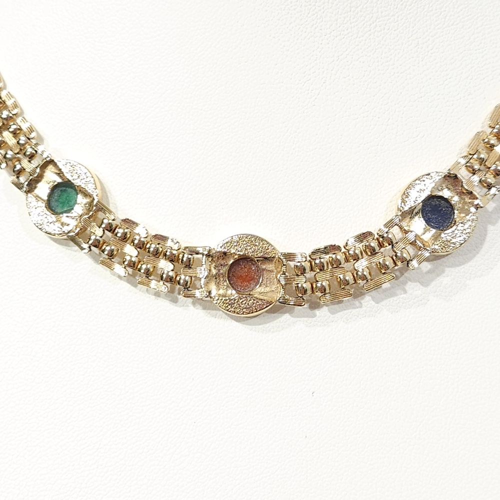 Christian Dior Necklace Gold Gripoix Soldier Cameo Vintage Dior Necklace - Picture 4 of 16